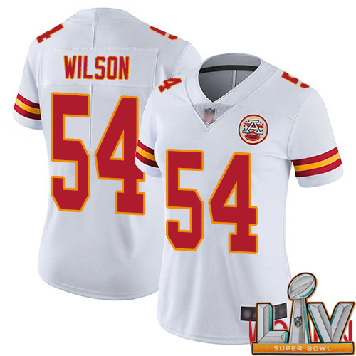 Super Bowl LV 2021 Women Kansas City Chiefs #54 Wilson Damien White Vapor Untouchable Limited Player Nike NFL Jersey->customized nfl jersey->Custom Jersey